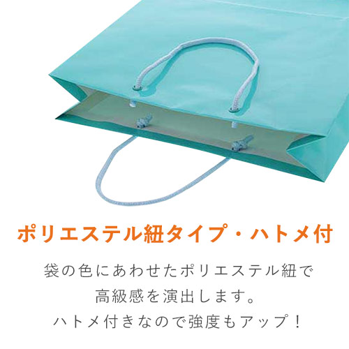 手提げ紙袋（ライトブルー ツヤあり・PP紐・幅330×マチ100×高さ300mm）
