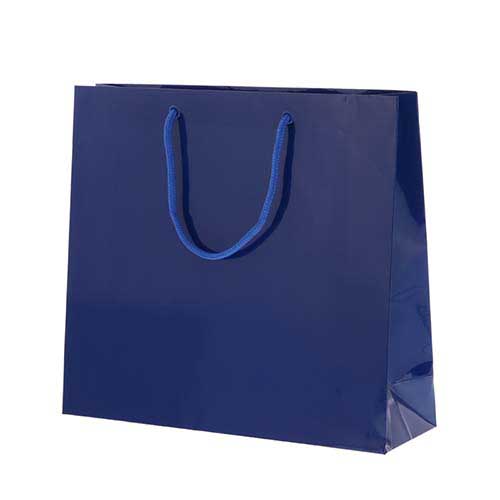 手提げ紙袋（青 ツヤあり・PP紐・幅330×マチ100×高さ300mm）