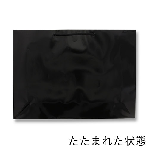 手提げ紙袋（黒 ツヤあり・PP紐・幅450×マチ120×高さ330mm）