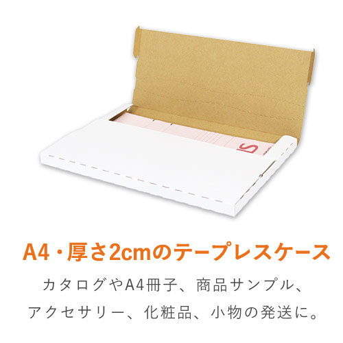 【クロネコゆうパケット・クリックポスト・ゆうパケット】厚さ2cm・テープレスケース（A4サイズ）