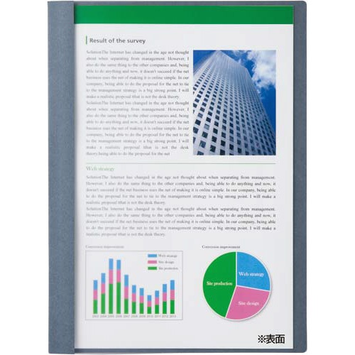 レポートファイル　Ａ４縦　ダークグレー　５冊