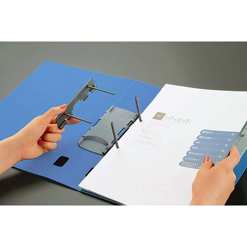 チューブファイルＶツイン　Ａ４縦　４０ｍｍ青　４冊