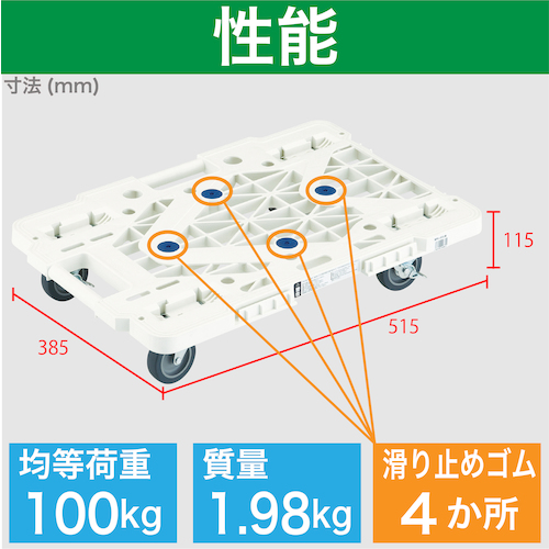 ＴＲＵＳＣＯ ルートバンメッシュタイプ 4輪自在 ストッパー付 385×515mm MPK500JSW