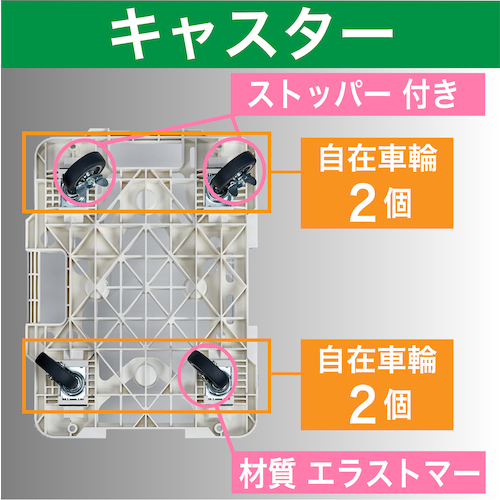 ＴＲＵＳＣＯ ルートバンメッシュタイプ 4輪自在 ストッパー付 415×615mm MPK600JSW