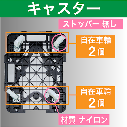 ＴＲＵＳＣＯ ルートバン メッシュタイプ 4輪自在 415×615mm MPK600NJBK