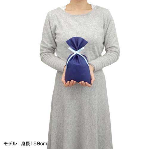 【名入れ印刷・1色】ソフトバッグベーシック2穴リボン巾着 S4 薄 オレンジ
