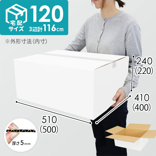 【白色】宅配120サイズ・ダンボール箱（小型家具・インテリア用）