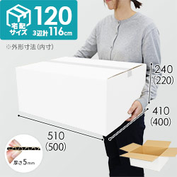 【白色】宅配120サイズ・ダンボール箱（小型家具・インテリア用）