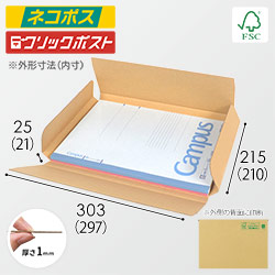 【廃番商品】【FSC認証】厚さ2.5cm・ヤッコ型ケース（A4サイズ・クロネコゆうパケット・クリックポスト）