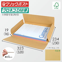 【在庫限り】【FSC認証】厚さ2cm・ヤッコ型ケース（A4サイズ・クリックポスト・クロネコゆうメール）