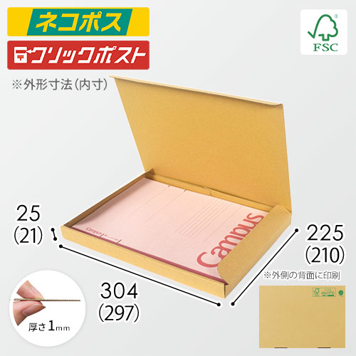 【廃番商品】【FSC認証】厚さ2.5cm・N式ケース（A4サイズ・クロネコゆうパケット・クリックポスト）
