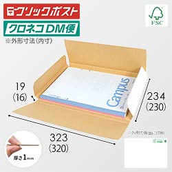 【FSC認証・白色】厚さ2cm・ヤッコ型ケース（A4サイズ・クリックポスト・クロネコDM）