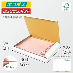 【廃番商品】【FSC認証・白色】厚さ2.5cm・N式ケース（A4サイズ・クロネコゆうパケット・クリックポスト）