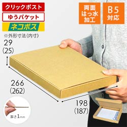 【両面はっ水】厚さ3cm・N式ケース（B5サイズ・クリックポスト・ゆうパケット）