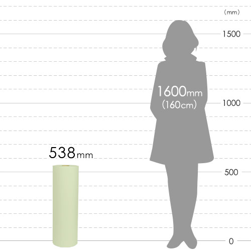 ボーガスペーパー ロール グリーン（538mm×350m・51g/ｍ2・ミシン目入）