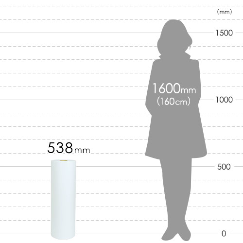 ボーガスペーパー ロール（538mm×350m・51g/ｍ2・ミシン目入）※色指定不可