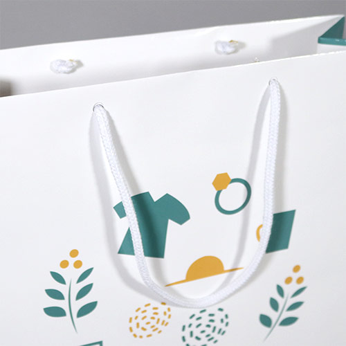 オリジナル印刷紙袋(コート紙・グロスPP・幅200×マチ100×高さ365mm・アクリル平紐(白)・短納期)