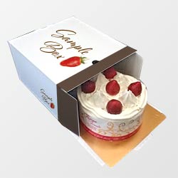 ホールケーキ箱(145×145×120mm・キャラメル箱・カードB 400g・OPニス（微光沢）・20営業日)