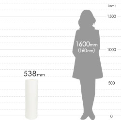 ボーガスペーパー ロール（538mm×350m・41.8g/m2・ミシン目入・薄口）