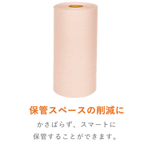 ボーガスペーパー ロール（320mm×100m・51.2g/ｍ2・ミシン目入・ピンク）