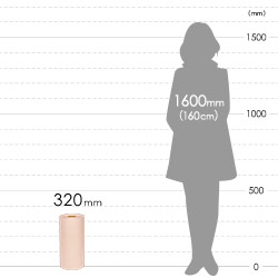 ボーガスペーパー ロール（320mm×100m・51.2g/ｍ2・ミシン目入・ピンク）