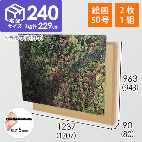 【宅配240サイズ】【絵画・パネル・額縁】50号　梱包・発送用　ダンボール箱（2枚1セット）