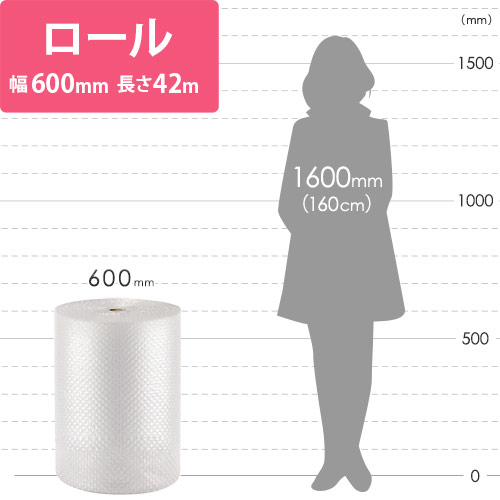 プチプチ ロール 厚手（幅600mm×42m巻・d40）