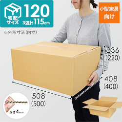【宅配120サイズ】ダンボール箱・小型家具インテリア向け