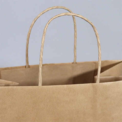 オリジナル印刷紙袋(未晒クラフト紙・OPニス・幅420×マチ200×高さ300mm・アクリル丸紐(オレンジ)・通常納期)