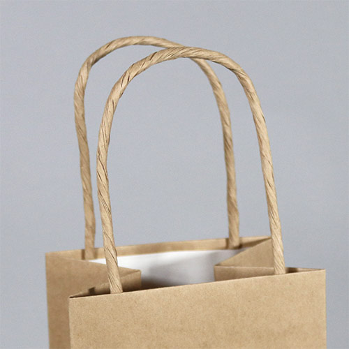 オリジナル印刷紙袋(未晒クラフト紙・グロスPP・幅120×マチ110×高さ360mm・アクリル丸紐(緑)・通常納期)