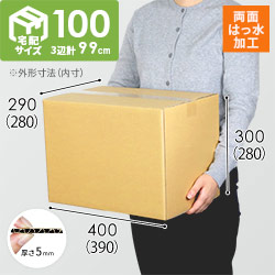 【両面はっ水】宅配100サイズ・定番段ボール箱（WR-DA005）