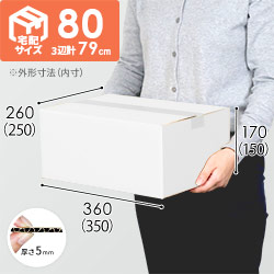 【宅配80サイズ】白ダンボール箱・定番段ボール箱（DA004-S）