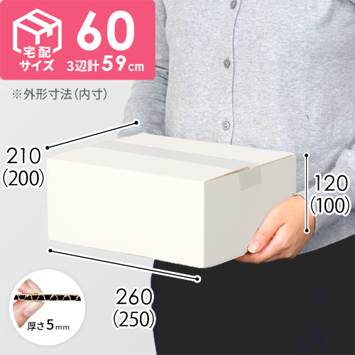 【宅配60サイズ】ダンボール箱（白・DA001-S）