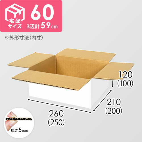 【宅配60サイズ】ダンボール箱（白・DA001-S）