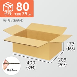【宅配80サイズ】ダンボール箱（394×203×165mm）3mm B/F C5×C5