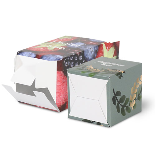オリジナル印刷パッケージ（化粧箱（組み上げ式）・80×80×120mm・コートボール紙 310g・OPニス・10営業日）