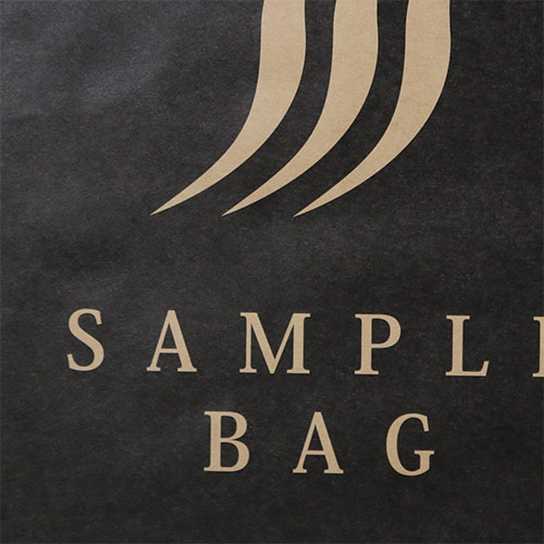 オリジナル印刷紙袋(未晒クラフト紙・マットPP・幅240×マチ100×高さ320mm・アクリル丸紐(オレンジ)・短納期)