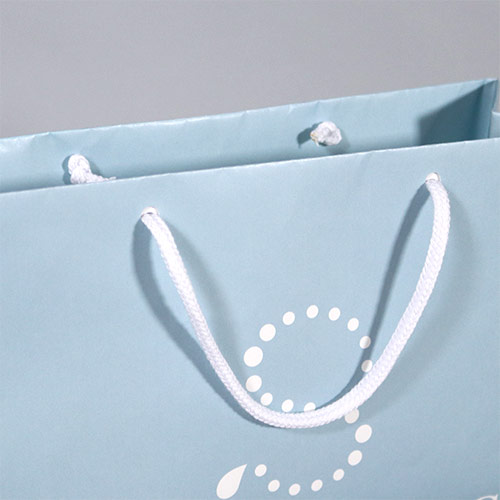 オリジナル印刷紙袋(晒クラフト紙・マットOPニス・幅550×マチ150×高さ400mm・アクリル丸紐(緑)・短納期)