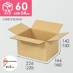 【宅配60サイズ】書籍、映像・音楽ソフト向けダンボール箱（220×160×130mm）3mm B/F C5×C5