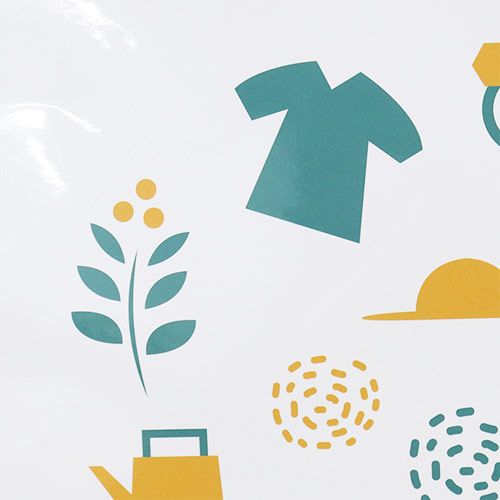 オリジナル印刷紙袋(コート紙・マットPP・幅220×マチ120×高さ260mm・アクリル丸紐(オレンジ)・短納期)