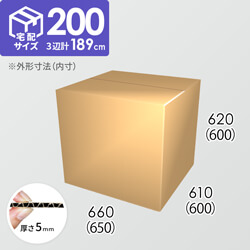 【宅配200サイズ】ダンボール箱(650×600×600) 5mm A/F K5×K5
