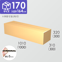 【宅配170サイズ】ダンボール箱(1000×300×300) 5mm A/F K6×強化芯180g×K6