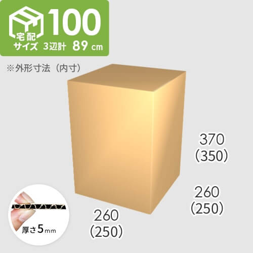 【宅配100サイズ】ダンボール箱(250×250×350) 5mm A/F K5×K5