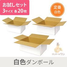 【セット】白定番ダンボール 3種 各20枚