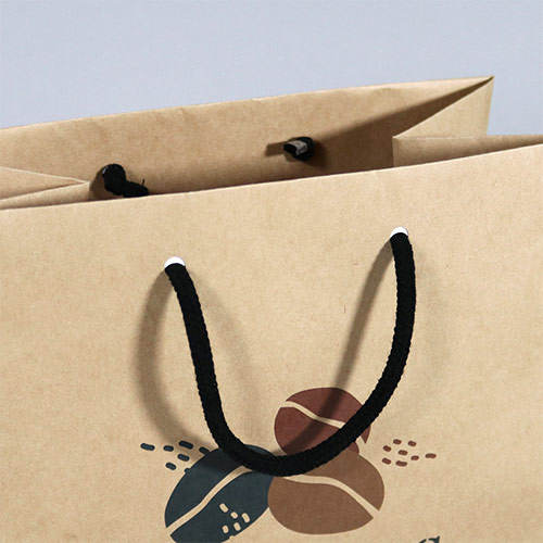 オリジナル印刷紙袋(未晒クラフト紙・OPニス・幅180×マチ105×高さ200mm・アクリル丸紐(オレンジ)・通常納期)