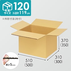 宅配120サイズ】書籍、映像・音楽ソフト向けダンボール箱（500×300