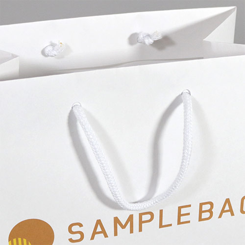 オリジナル印刷紙袋(晒クラフト紙・グロスPP・幅320×マチ200×高さ360mm・アクリル丸紐(茶)・短納期)