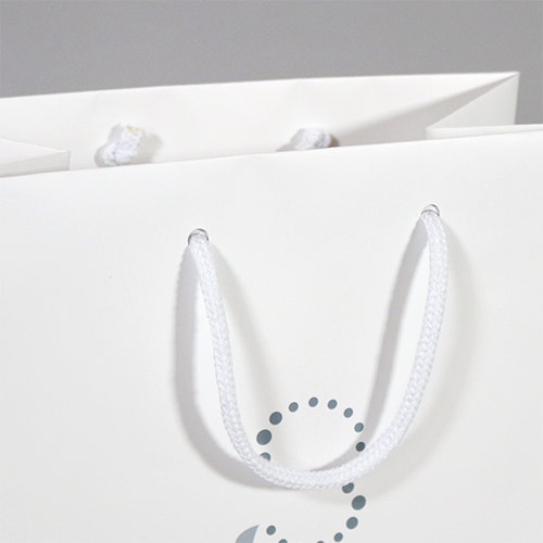 オリジナル印刷紙袋(コート紙・マットPP・幅400×マチ240×高さ400mm・アクリル平紐(緑)・短納期)