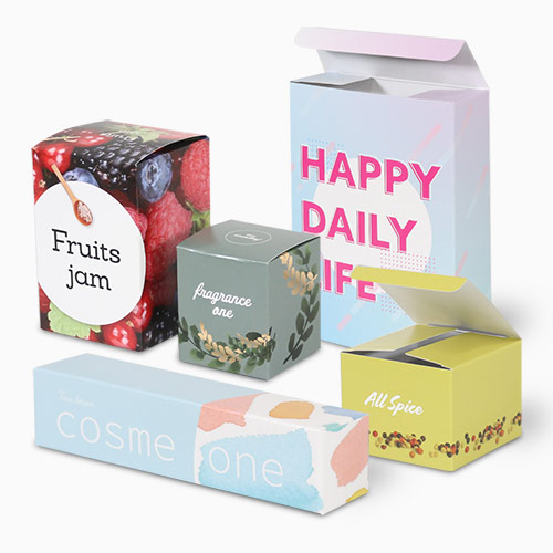 オリジナル印刷パッケージ（化粧箱（組み上げ式）・60×60×60mm・カードB紙 350g・OPニス・12営業日）