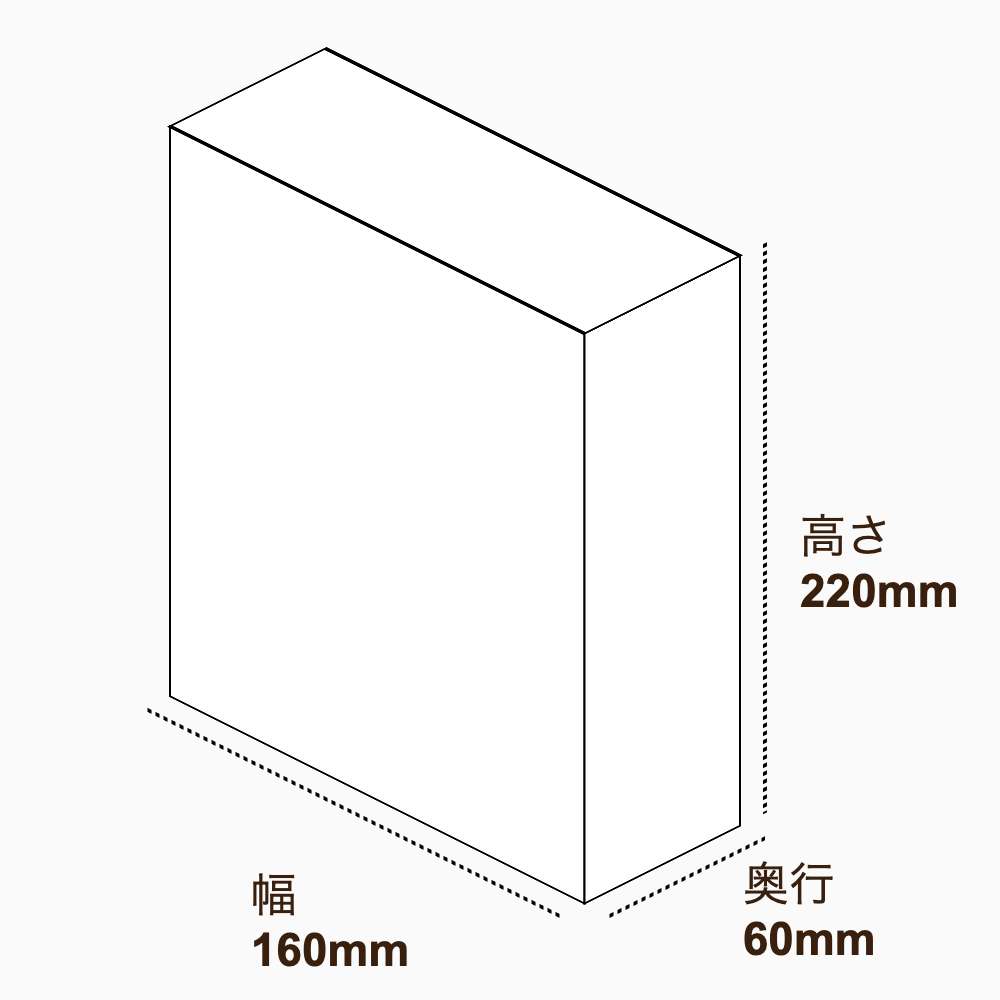 オリジナル印刷パッケージ（化粧箱（組み上げ式）・160×60×220mm・コートボール紙 310g・OPニス・12営業日）